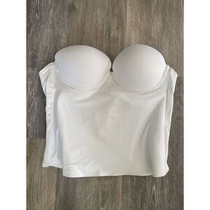 Felina White Strapless Padded Underwire Marriage Wedding Longline Bustier  36C